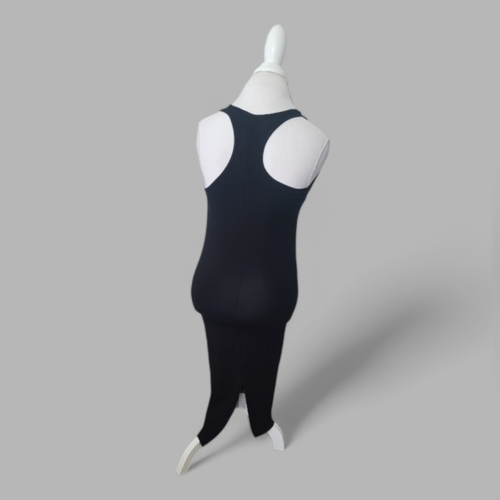 Women's Black V-neck Racer-back Tank Dress Sz S - Picture 3 of 3